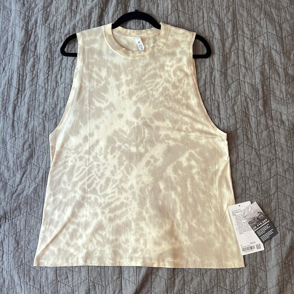 NWT Lululemon All Yours Tank *Tie Dye MR5C Marmoleado Tie Dye Lemon Chiffon